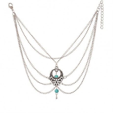 Jewelry Vintage Turquoise Anklet Chains Ethnic Water Drop Anklet Bracelet for Women