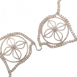 Sexy Harness Bikini  Body Necklace Chains Harness Openwork Flower Shape Body Crystal Chain 