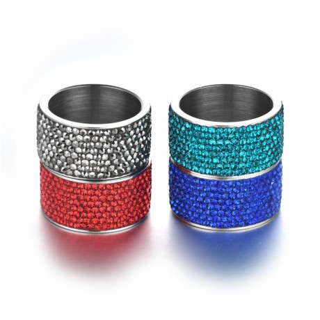 Crystal Titanium Steel Band 8 Rows Diamond Band Rings For Men Or Women(7-13)