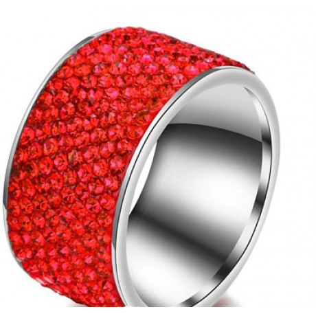 Crystal Titanium Steel Band 8 Rows Diamond Band Rings For Men Or Women(7-13)