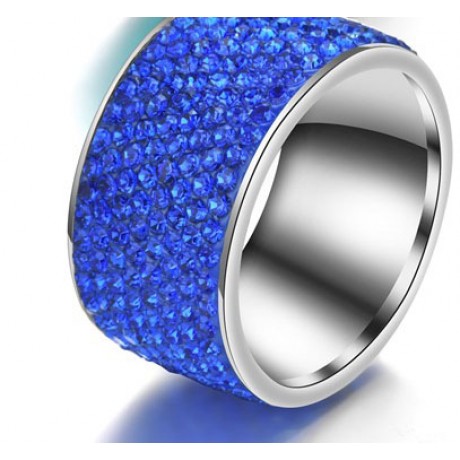 Crystal Titanium Steel Band 8 Rows Diamond Band Rings For Men Or Women(7-13)