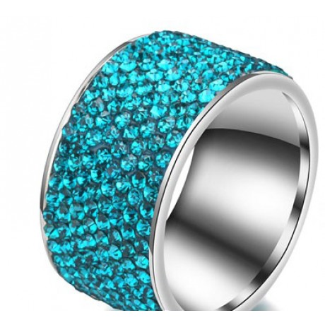 Crystal Titanium Steel Band 8 Rows Diamond Band Rings For Men Or Women(7-13)