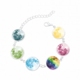 Jewelry Galaxy Starry Moon Bracelet Gemstone Luminous Bracelet with Charms for Men and Women 