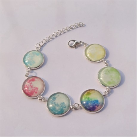 Jewelry Galaxy Starry Moon Bracelet Gemstone Luminous Bracelet with Charms for Men and Women