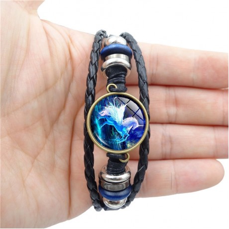 Unicorn Time Gemstone Handmade Leather Bracelet Vacation Gift For Women