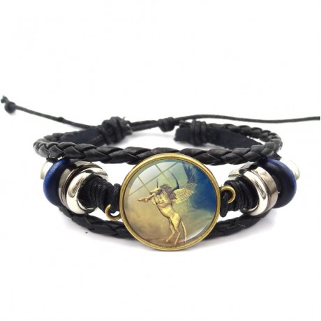 Unicorn Time Gemstone Handmade Leather Bracelet Vacation Gift For Women