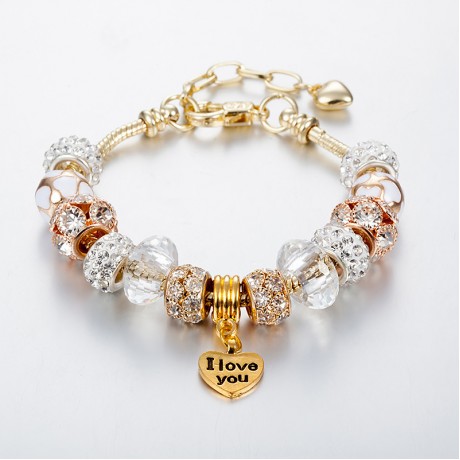 18K Gold Orange Breads Bracelet Fashion White Diamond Bracelet For Women