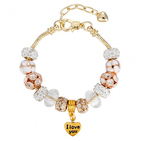 18K Gold Orange Breads Bracelet Fashion White Diamond Bracelet For Women