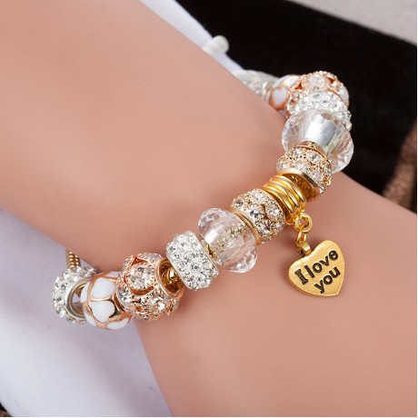 18K Gold Orange Breads Bracelet Fashion White Diamond Bracelet For Women