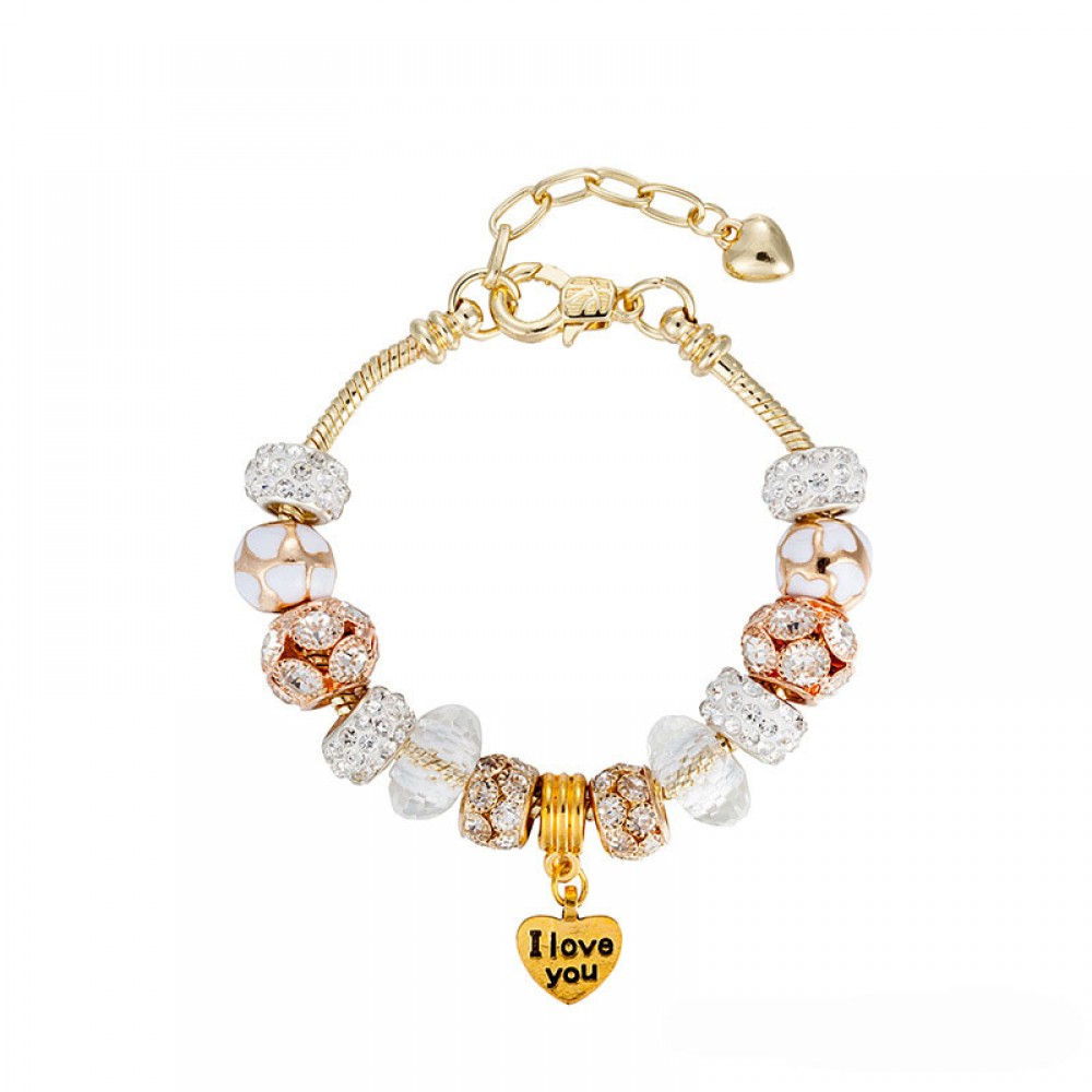 18K Gold Orange Breads Bracelet Fashion White Diamond Bracelet For Women