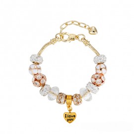 18K Gold Orange Breads Bracelet Fashion White Diamond Bracelet For Women 