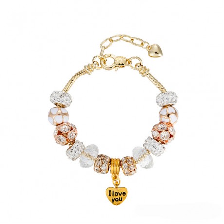 18K Gold Orange Breads Bracelet Fashion White Diamond Bracelet For Women