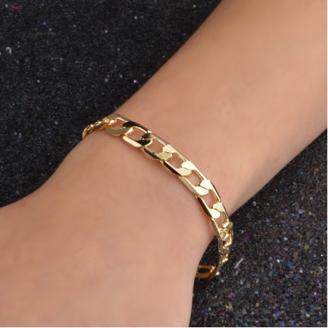 Chain Link Bracelet 6mm-12mm Wide 18K Gold/ Silver-Plated Bracelet for Women 