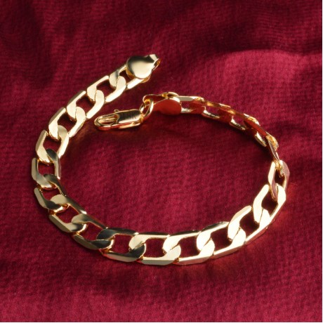 Chain Link Bracelet 6mm-12mm Wide 18K Gold/ Silver-Plated Bracelet for Women 
