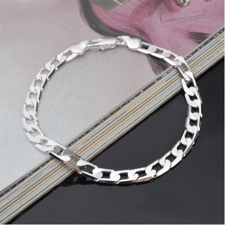Chain Link Bracelet 6mm-12mm Wide 18K Gold/ Silver-Plated Bracelet for Women 