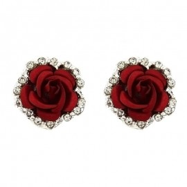 Fashion Diamond Rose Shape Earrings For Women 