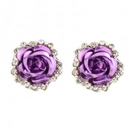 Fashion Diamond Rose Shape Earrings For Women 