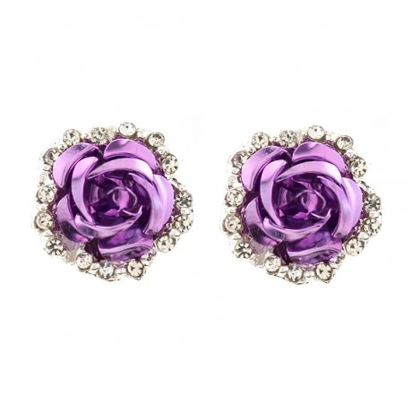 Fashion Diamond Rose Shape Earrings For Women