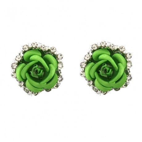 Fashion Diamond Rose Shape Earrings For Women