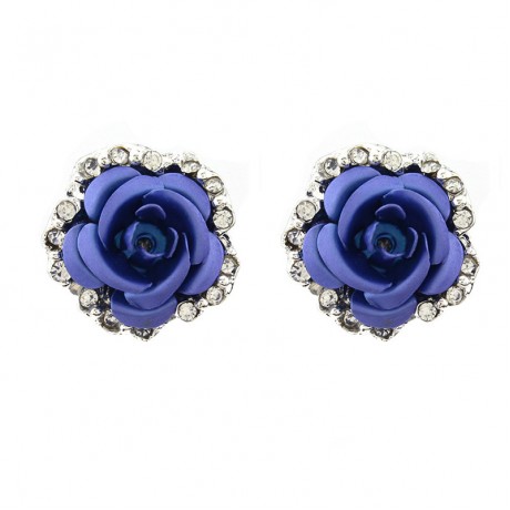 Fashion Diamond Rose Shape Earrings For Women