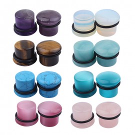 Fashion Natural Stone Multiple Sizes Available Plugs Earrings for Men And Women(4-16mm) 