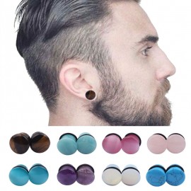 Fashion Natural Stone Multiple Sizes Available Plugs Earrings for Men And Women(4-16mm)