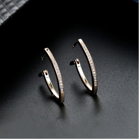24K Gold Sexy Fashion Earring Round Hoop Earrings For Women