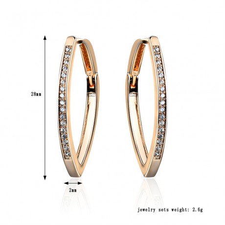 24K Gold Sexy Fashion Earring Round Hoop Earrings For Women