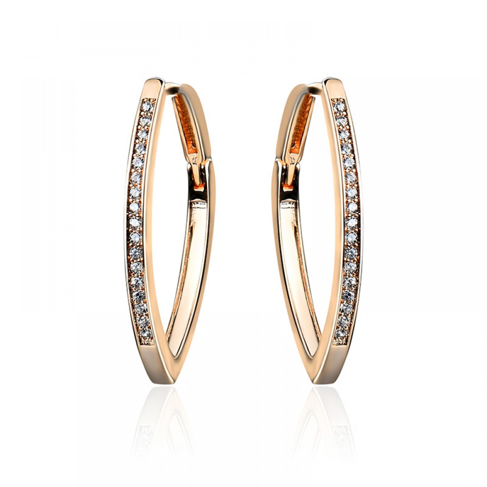 24K Gold Sexy Fashion Earring Round Hoop Earrings For Women