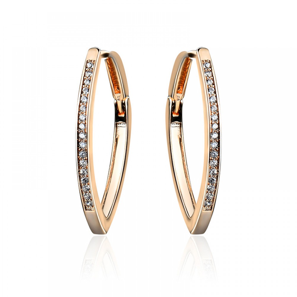 24K Gold Sexy Fashion Earring Round Hoop Earrings For Women