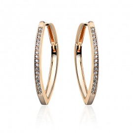 24K Gold Sexy Fashion Earring Round Hoop Earrings For Women 