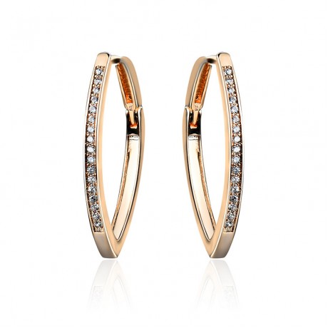 24K Gold Sexy Fashion Earring Round Hoop Earrings For Women