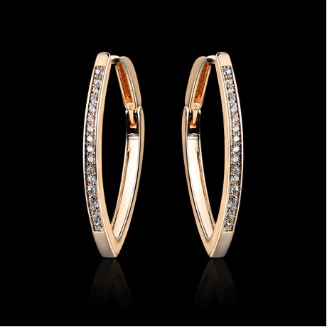 24K Gold Sexy Fashion Earring Round Hoop Earrings For Women