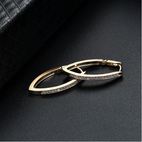 24K Gold Sexy Fashion Earring Round Hoop Earrings For Women