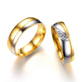 Diamond Titanium Steel Rings Intergranular Gold Stainless Steel Ring For Men And Women(6-13) 