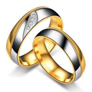 Diamond Titanium Steel Rings Intergranular Gold Stainless Steel Ring For Men And Women(6-13)