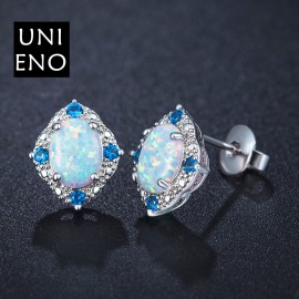 Handmade Composite Opals Gems Earrings For Women 