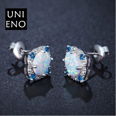 Handmade Composite Opals Gems Earrings For Women