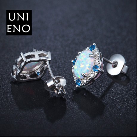 Handmade Composite Opals Gems Earrings For Women