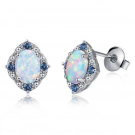 Handmade Composite Opals Gems Earrings For Women