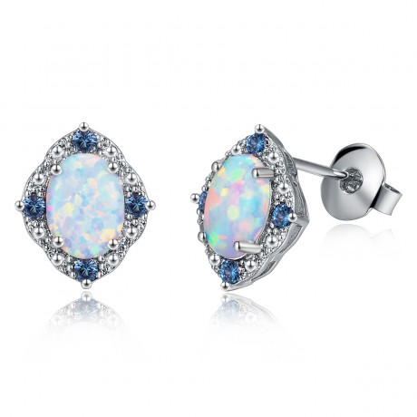 Handmade Composite Opals Gems Earrings For Women