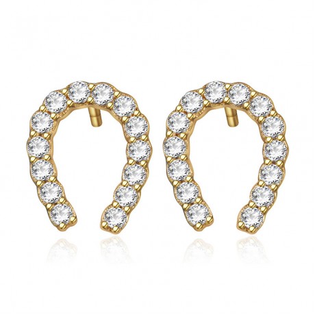 925 Sterling Silver Earring Fashion U Shape Diamond Earrings For Girls