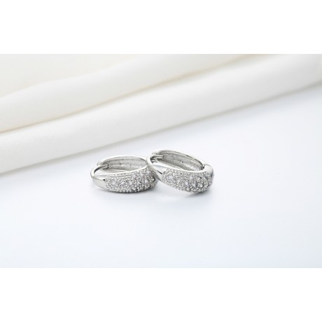 18K White Gold Azorite Earring Allergy Free Hoop Earrings For Women And Girls