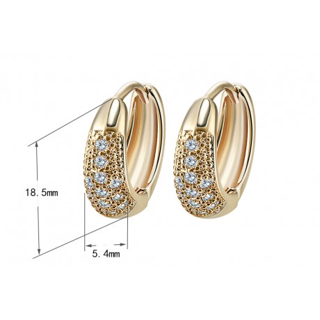 18K White Gold Azorite Earring Allergy Free Hoop Earrings For Women And Girls