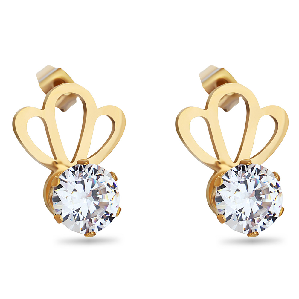 Fashion Jewelry Women's Earrings Silver Rose Gold Titanium Steel Earrings Stud Earrings 