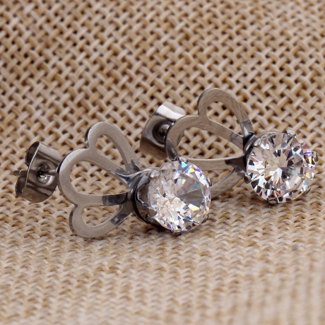 Fashion Jewelry Women's Earrings Silver Rose Gold Titanium Steel Earrings Stud Earrings 