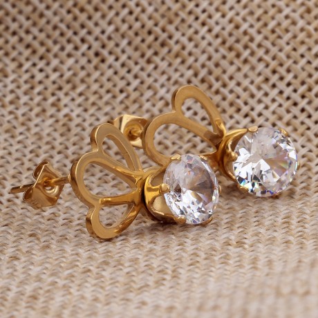 Fashion Jewelry Women's Earrings Silver Rose Gold Titanium Steel Earrings Stud Earrings 