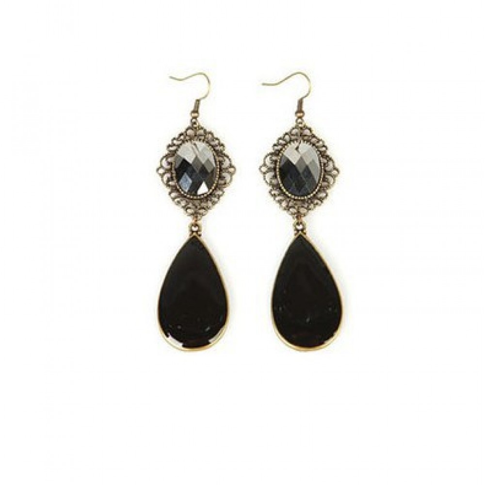 Multi-Cut Drop Long Earrings Crystal Pendant Vintage Long Brilliant Earrings For Women