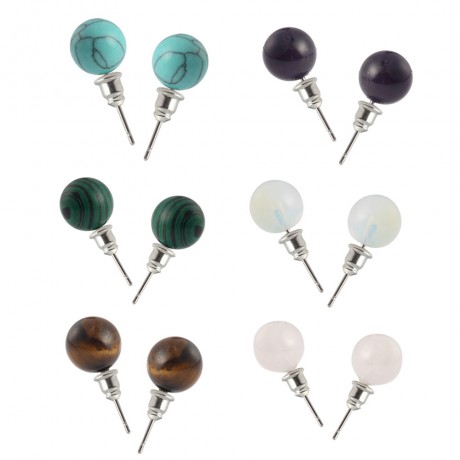 Natural Stone Stud Earrings Crystal Jewelry Earrings for Women