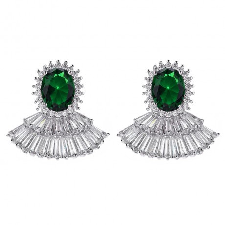 Fashion Earring Sector Crystal Geometric Earrings For Women Girls Party Shopping